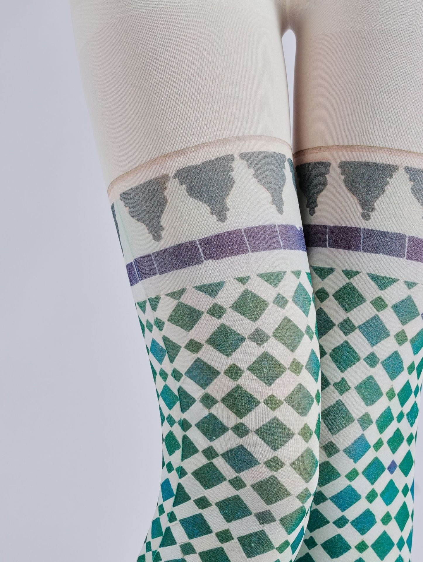 Folk Print Tights Women's Fancy Dress Costume Accessories, Perfect for Parties, Office, Street Fashion, and Daily Wear