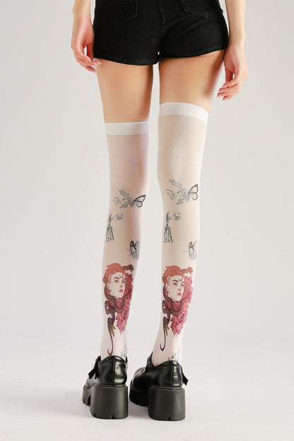 Gothic Dark Fashion Stockings with high elasticity, perfect for parties, cosplay, events, and street fashion