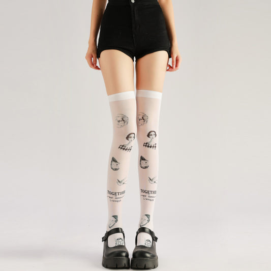 Gothic Dark Fashion Stockings with high elasticity, perfect for parties, cosplay, events, and street fashion