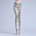 Gothic Skeleton Tights Dark Punk Stocking with high elasticity, perfect for parties, cosplay, events, and street fashion