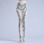 Gothic Skeleton Tights Dark Punk Stocking with high elasticity, perfect for parties, cosplay, events, and street fashion