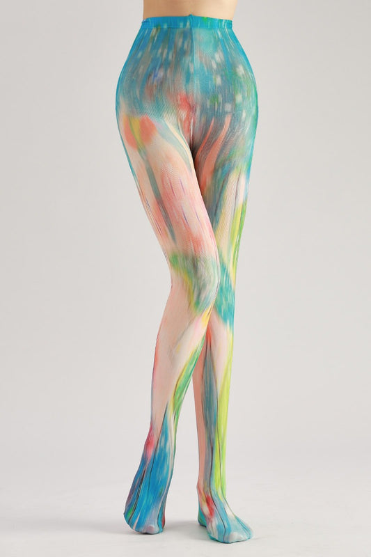 Gradient Color Print Tights Women's Fancy Dress Costume Accessories, Perfect for Parties, Office, Street Fashion, and Daily Wear