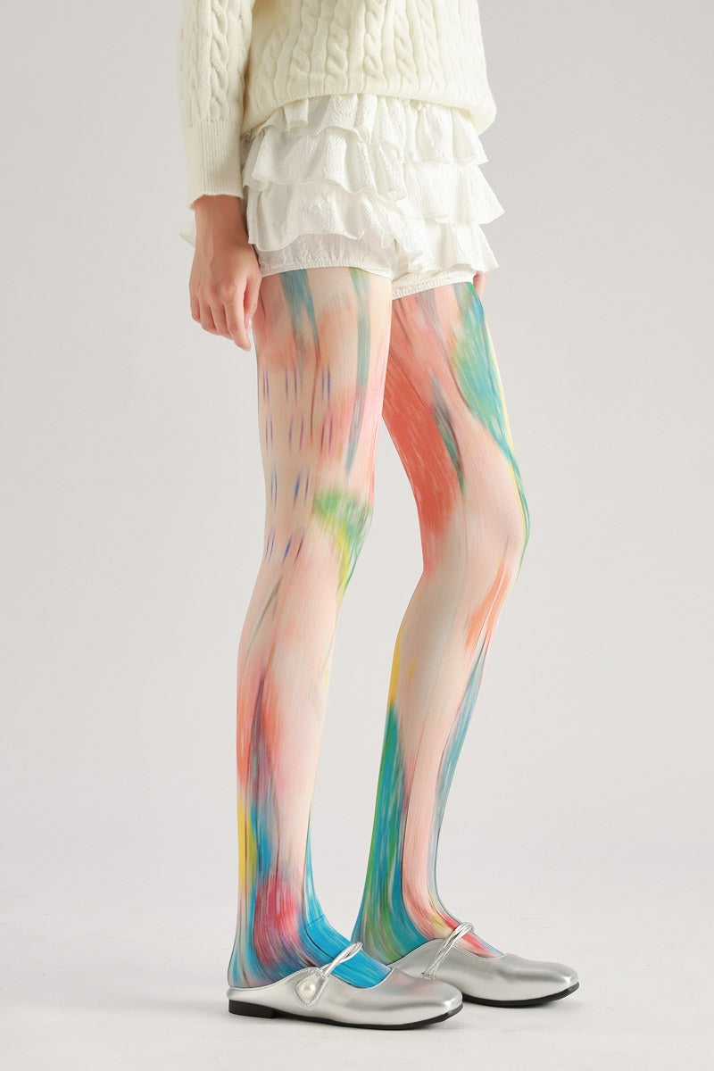 Gradient Color Print Tights Women's Fancy Dress Costume Accessories, Perfect for Parties, Office, Street Fashion, and Daily Wear