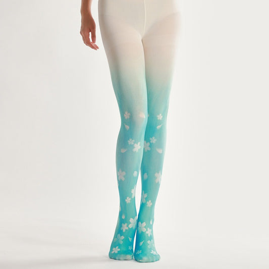 Gradient Floral Tights with high elasticity and compression,shaping fit and ideal for weddings, parties, ethnic outfits, and street fashion
