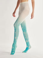 Gradient Floral Tights with high elasticity and compression,shaping fit and ideal for weddings, parties, ethnic outfits, and street fashion