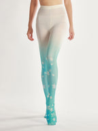 Gradient Floral Tights with high elasticity and compression,shaping fit and ideal for weddings, parties, ethnic outfits, and street fashion