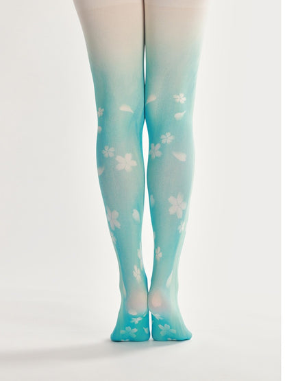 Gradient Floral Tights with high elasticity and compression,shaping fit and ideal for weddings, parties, ethnic outfits, and street fashion