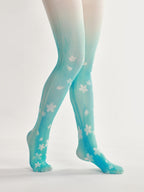 Gradient Floral Tights with high elasticity and compression,shaping fit and ideal for weddings, parties, ethnic outfits, and street fashion