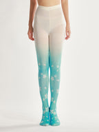 Gradient Floral Tights with high elasticity and compression,shaping fit and ideal for weddings, parties, ethnic outfits, and street fashion