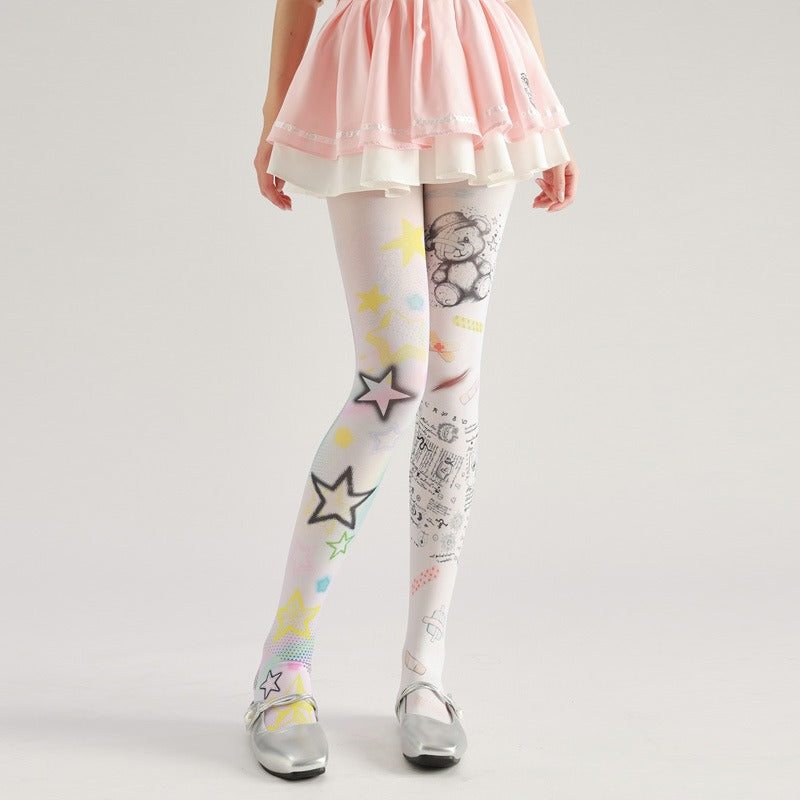 Graffiti Funky Bear Tights