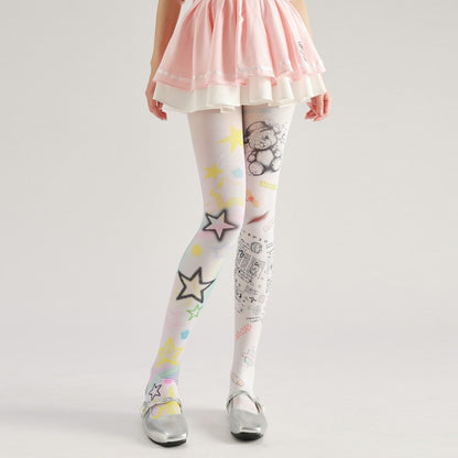 Graffiti Funky Bear Tights