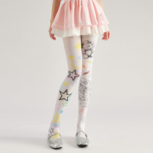 Graffiti Funky Bear Tights