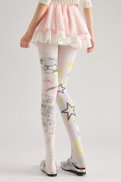 Graffiti Funky Bear Tights