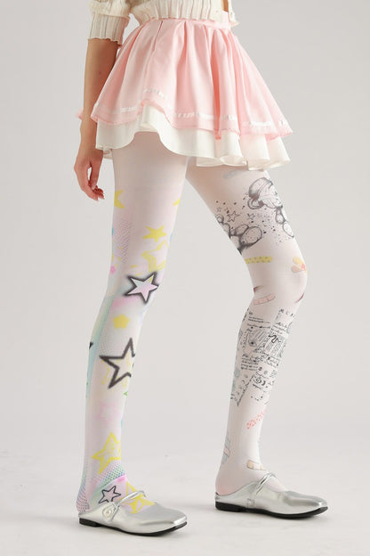 Graffiti Funky Bear Tights