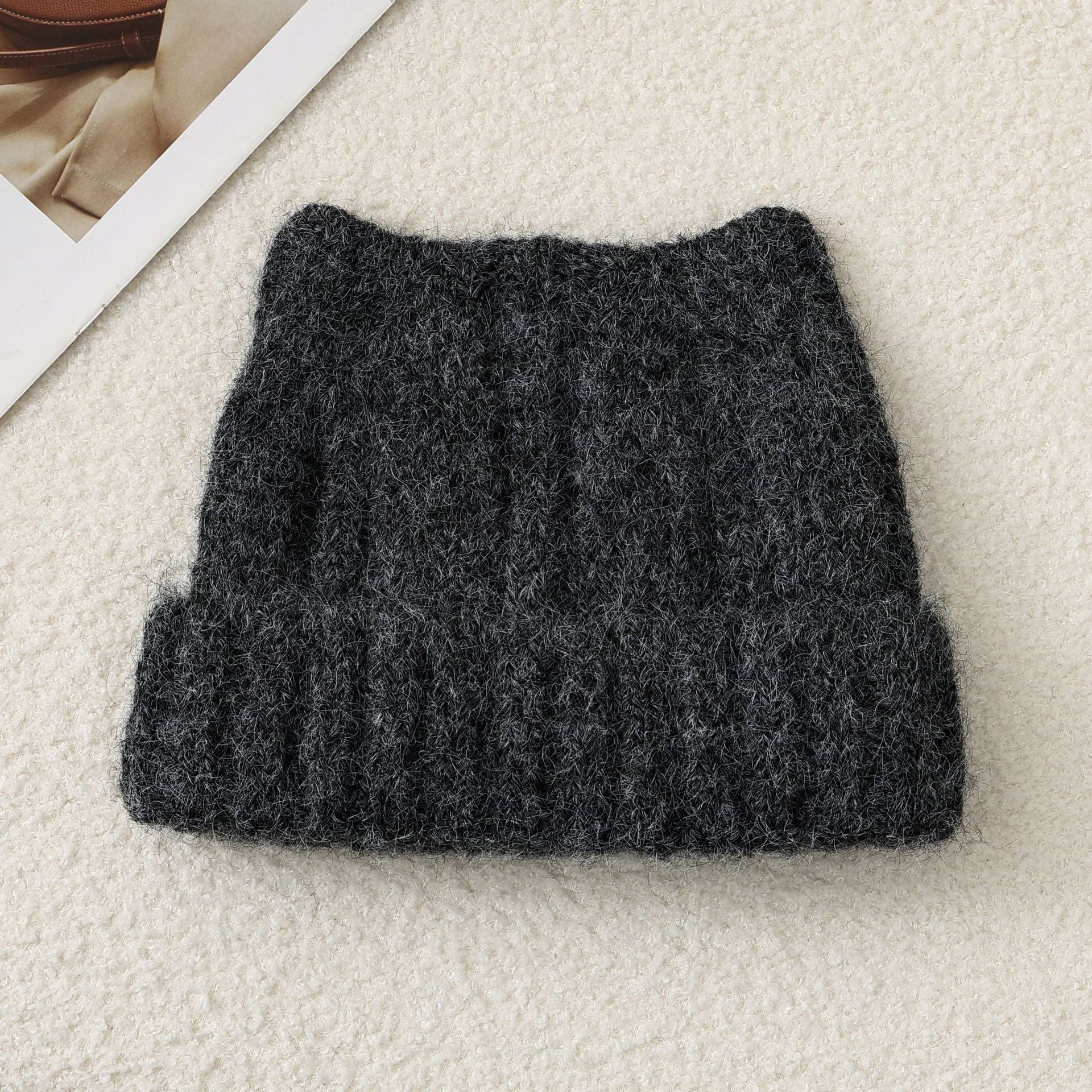 Gray women kitty cap cat hat woolen in winter for warm