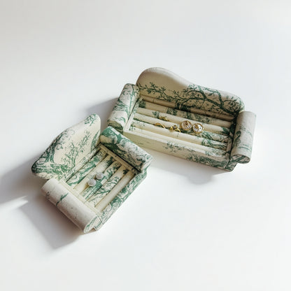 French Green Mini Sofa Jewelry Holder