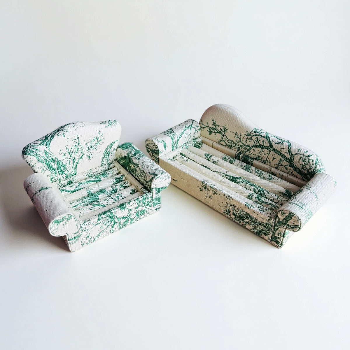 French Green Mini Sofa Jewelry Holder