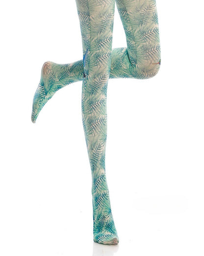 Green Leafy Hummingbird Tights