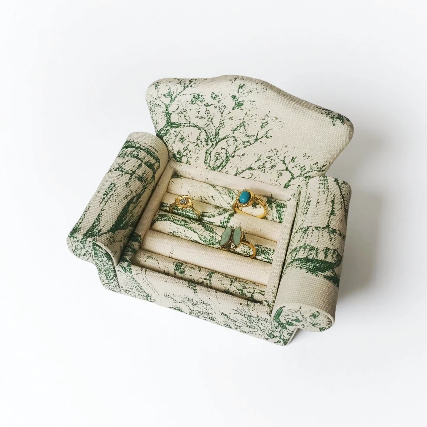 Green Mini Sofa Jewelry Holder