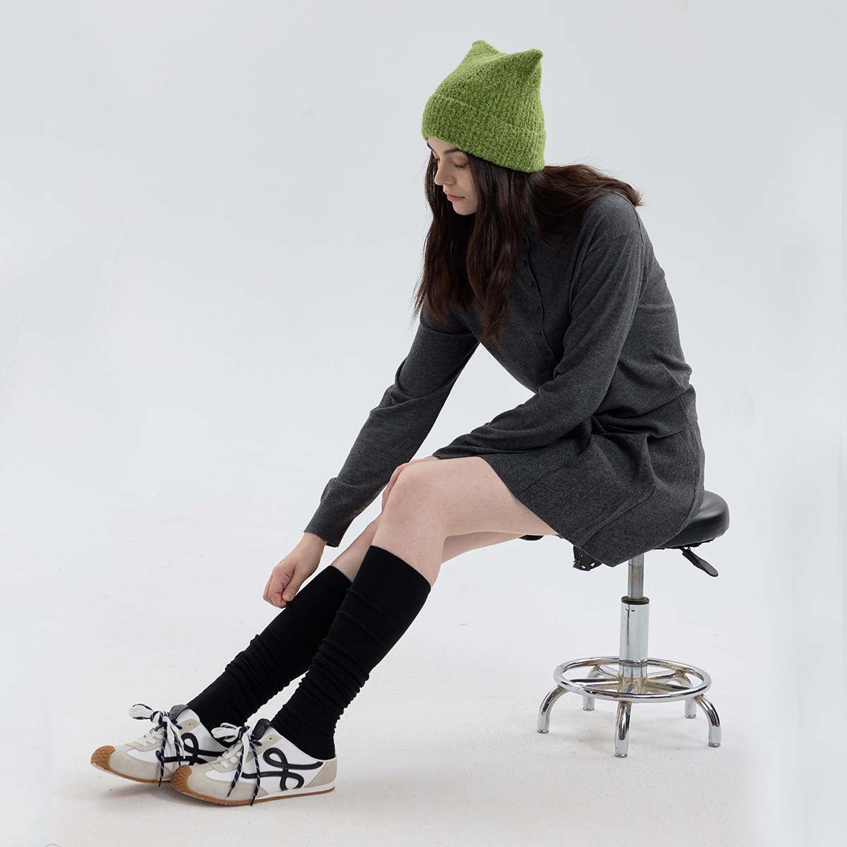 Green Women Raccoon Hat Cute woolen for warm in winter 02