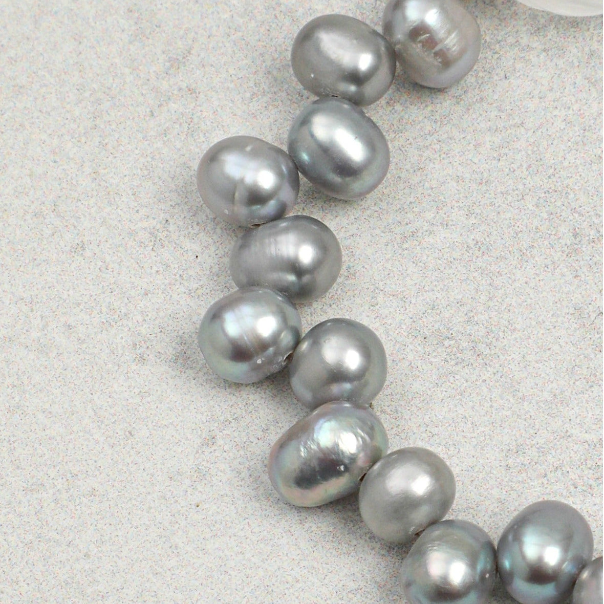 Grey Pearl Clear Quartz Crystal Bracelet