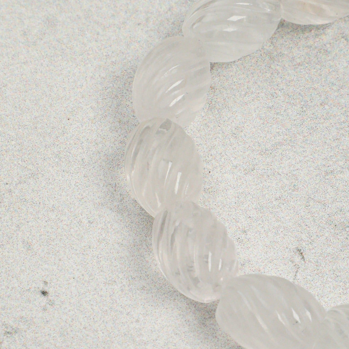 Grey Pearl Clear Quartz Crystal Bracelet