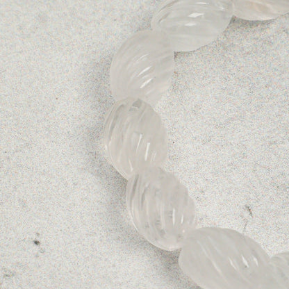 Grey Pearl Clear Quartz Crystal Bracelet