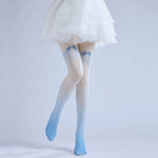 Grident Blue Star Pantyhose Bow JK Tights with high elasticity and shaping fit, suitable for events, cosplay, street style, and gifting girls at Christmas