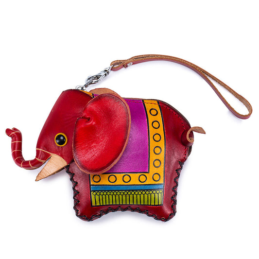 Handmade Leather Animal Coin Purse – Zodiac Wrist Bag & Key Pouch