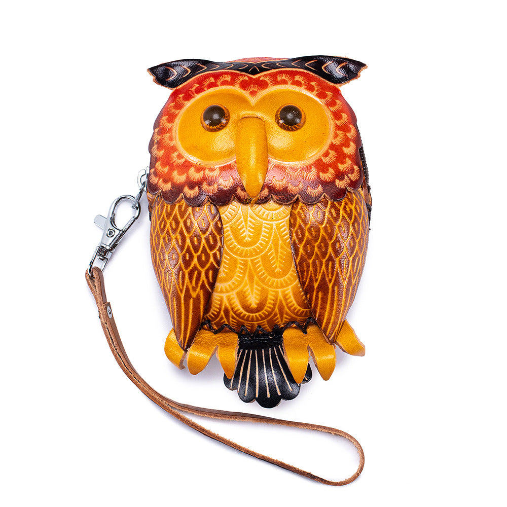 Handmade Leather Animal Coin Purse – Zodiac Wrist Bag & Key Pouch