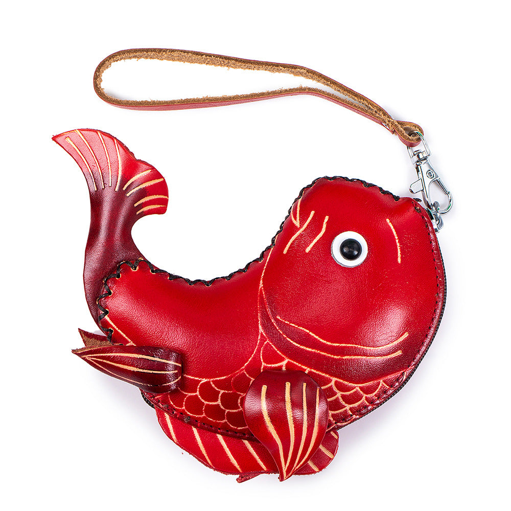 Handmade Leather Animal Coin Purse – Zodiac Wrist Bag & Key Pouch