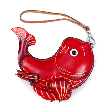Handmade Leather Animal Coin Purse – Zodiac Wrist Bag & Key Pouch