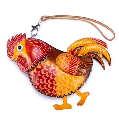 Handmade Leather Animal Coin Purse – Zodiac Wrist Bag & Key Pouch