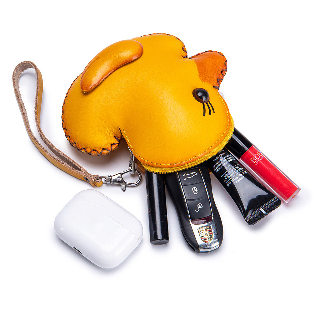 Handmade Leather Animal Coin Purse – Zodiac Wrist Bag & Key Pouch