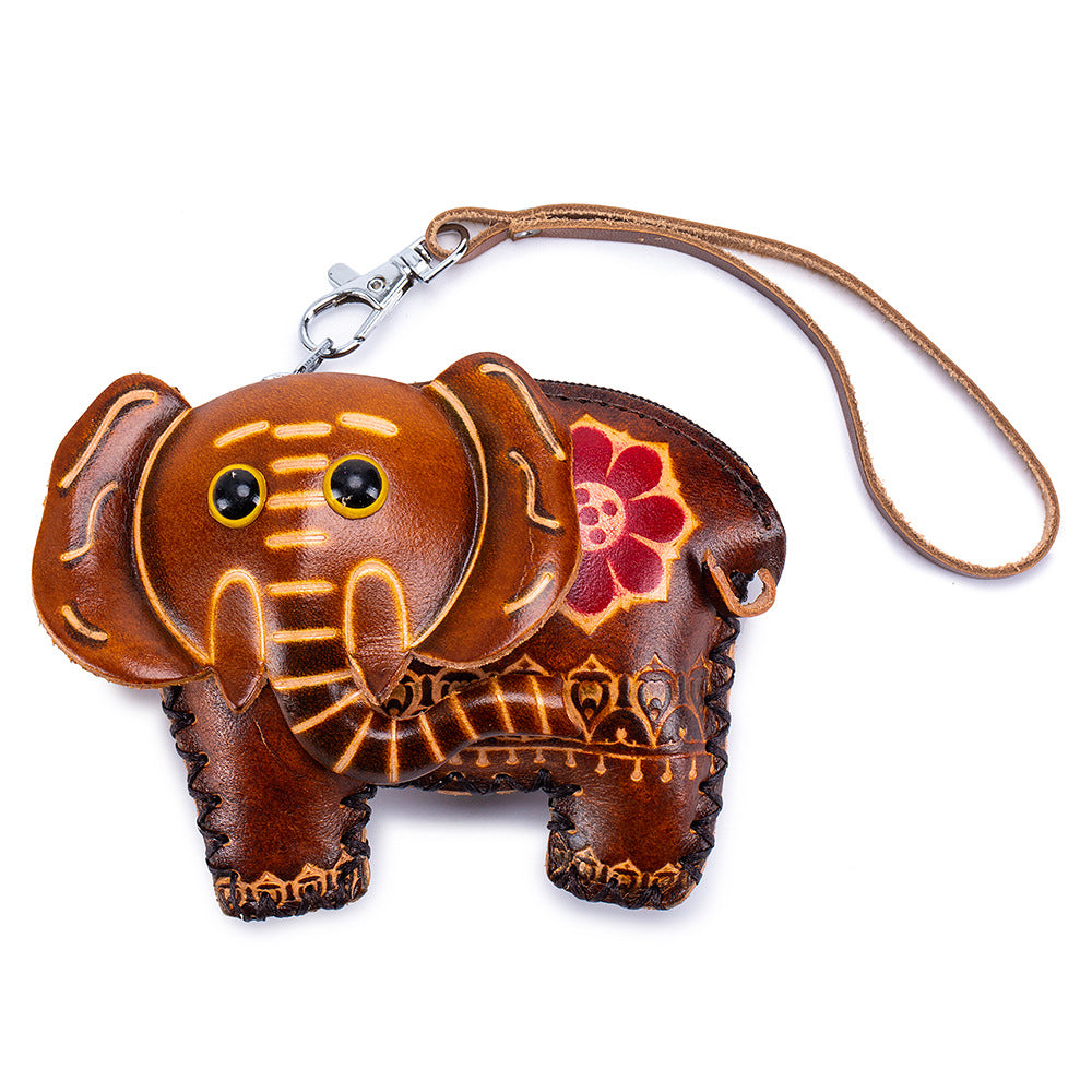 Handmade Leather Animal Coin Purse – Zodiac Wrist Bag & Key Pouch
