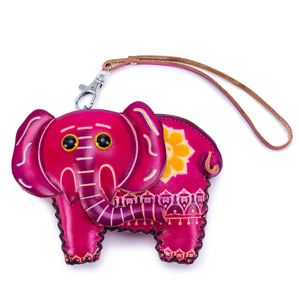 Handmade Leather Animal Coin Purse – Zodiac Wrist Bag & Key Pouch