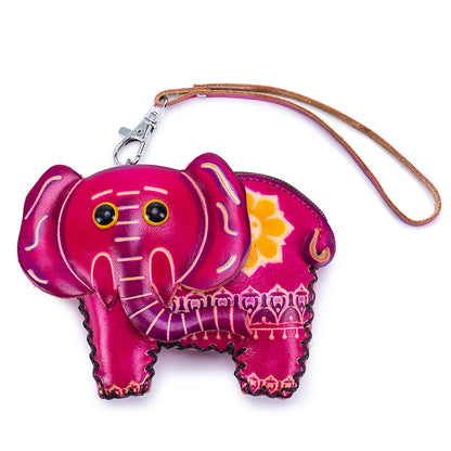 Handmade Leather Animal Coin Purse – Zodiac Wrist Bag & Key Pouch