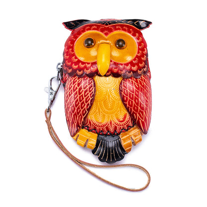 Handmade Leather Animal Coin Purse – Zodiac Wrist Bag & Key Pouch