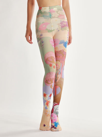 Japanese Kimono-Style Tights with high elasticity and shaping fit, suitable for events, cosplay, street style, and gifting girls at Christmas