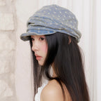 Japanese Retro Polka Dot Denim Beret