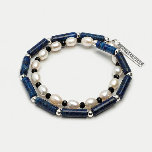 Lapis Lazuli Double-Layer Pearl Bracelet