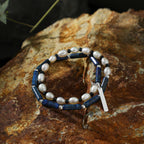 Lapis Lazuli Double-Layer Pearl Bracelet