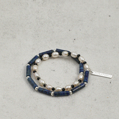 Lapis Lazuli Double-Layer Pearl Bracelet