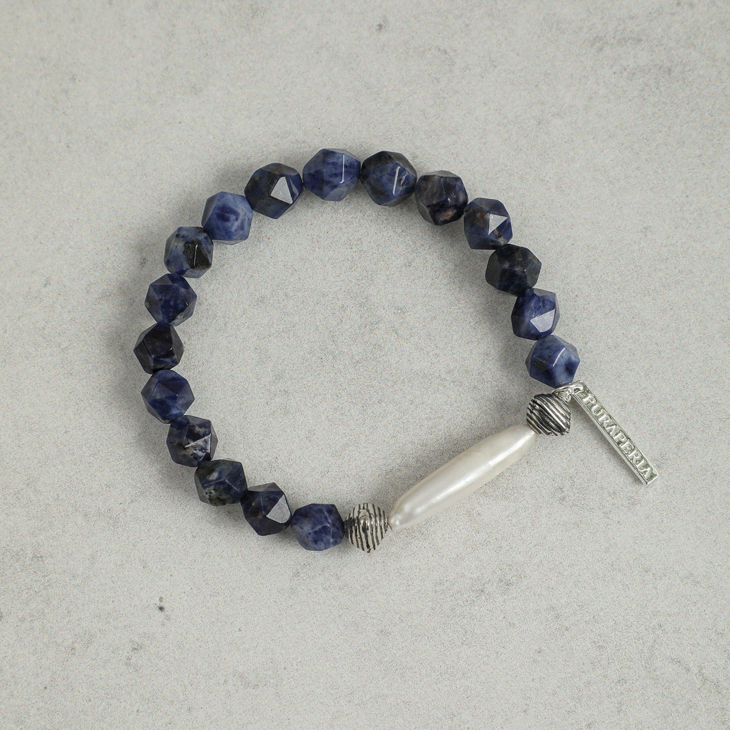 Lapis Lazuli Pearl Silver Bracelet