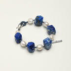 Lapis Lazuli Pearl Silver Bracelet