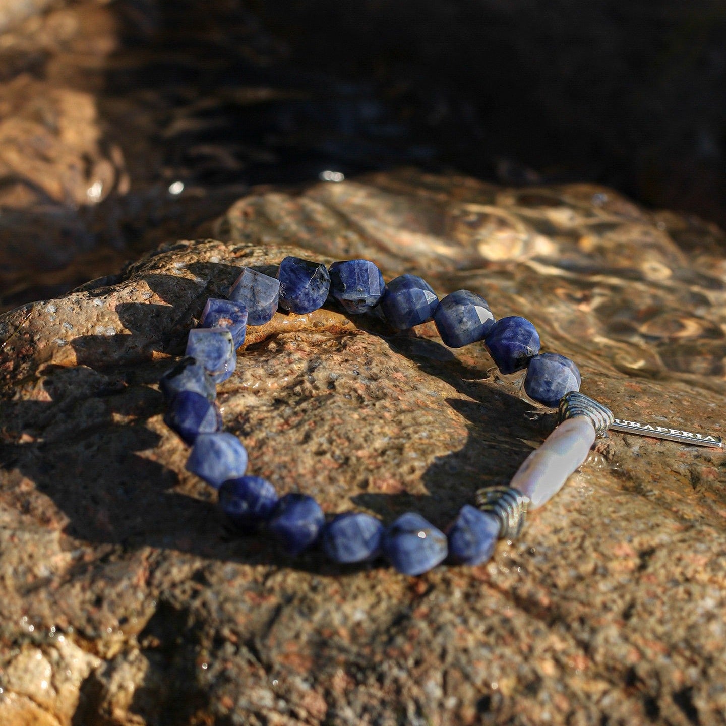 Lapis Lazuli Pearl Silver Bracelet