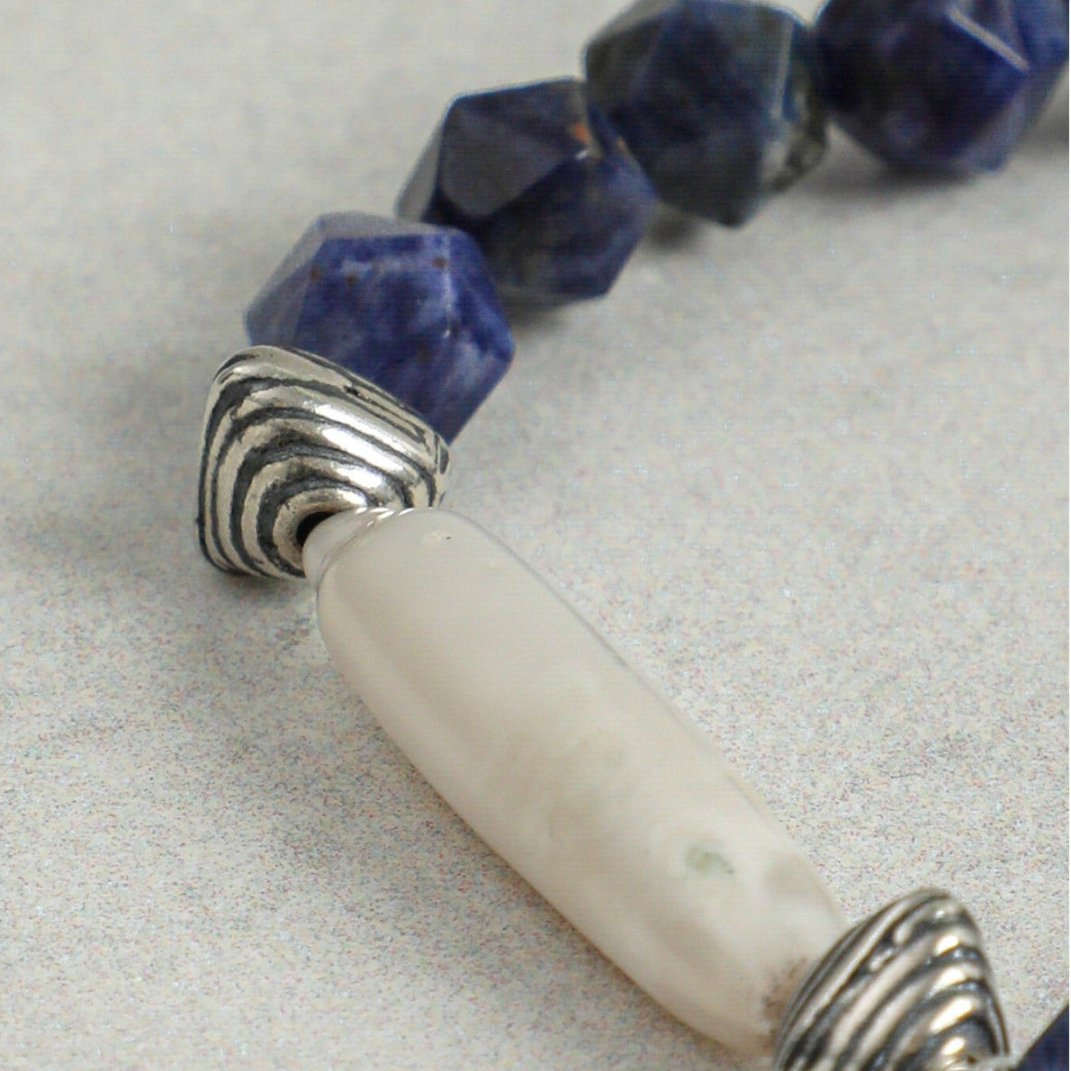 Lapis Lazuli Pearl Silver Bracelet