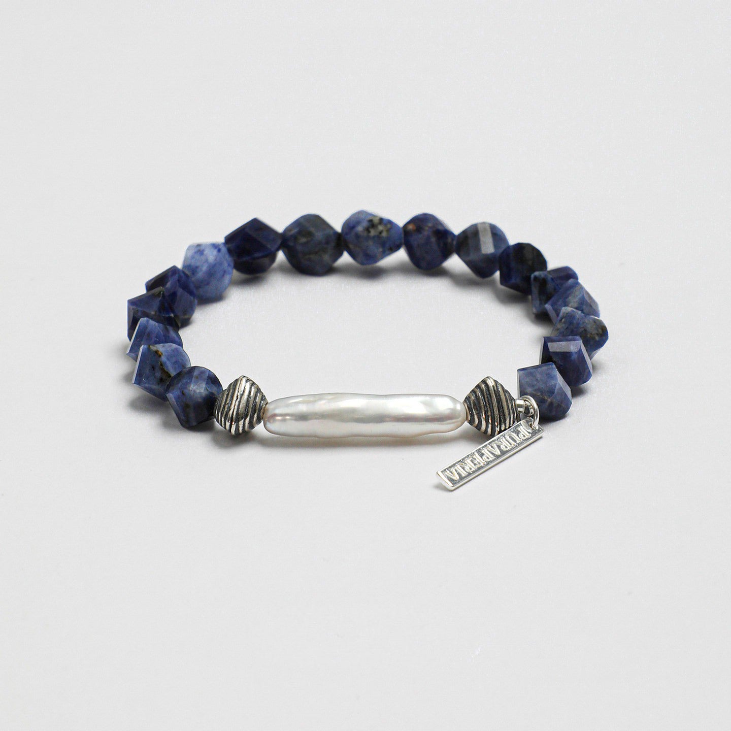 Lapis Lazuli Pearl Silver Bracelet