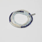 Lapis Lazuli & Pearl Three-Layer Bracelet