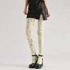 Leaf Country Style Tights with high elasticity and compression,shaping fit and ideal for weddings, parties, ethnic outfits, and street fashion